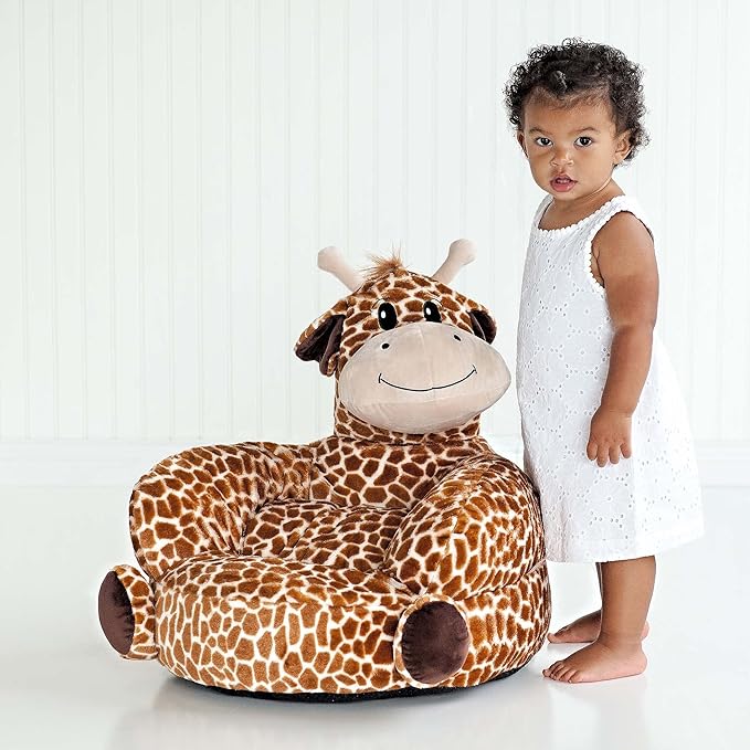 Trend Lab Giraffe Toddler Chair Plush Character Kids Chair Comfy Furniture Pillow Chair for Boys and Girls, 21 x 19 x 19 inches - LeafyLoom
