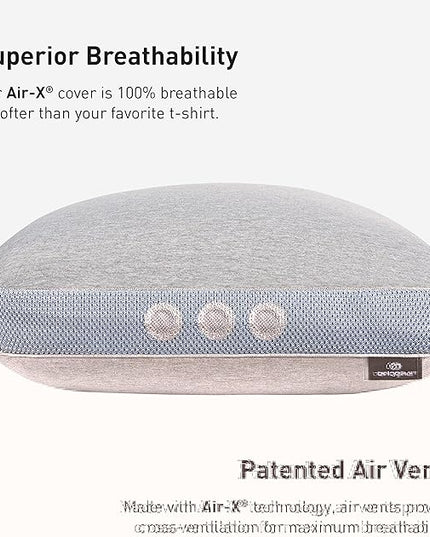 Bedgear Flow Performance Pillow - Size 3.0 - Soft Bed Pillows for All Sleep Positions - Maximum Breathability - Washable Cover- Back, Stomach, and Side Sleeper Pillow - 20" W x 26" L x 6.5" H - LeafyLoom