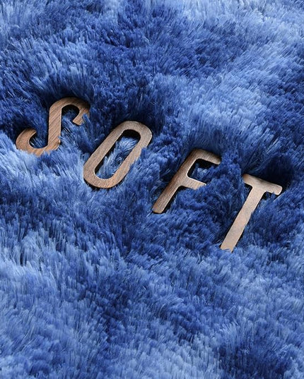 5x8 Large Area Rugs for Living Room, Super Soft Fluffy Modern Bedroom Rug, Tie-Dyed Navy Blue Indoor Shag Fuzzy Carpets for Girls Kids Nursery Room Home Decor - LeafyLoom