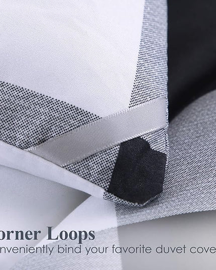 Andency Black Plaid Comforter Set King Size (90x104 Inch), 3 Pieces (1 Gingham Comforter and 2 Pillowcases), Summer Lightweight Microfiber Buffalo Check Down Alternative Comforter Set - LeafyLoom