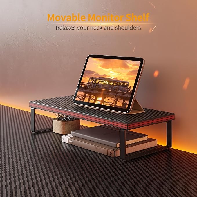 BANTI L Shaped Gaming Computer Office Desk, 47" Corner Desk with Monitor Stand for Home Office Study Writing Workstation, Black - LeafyLoom