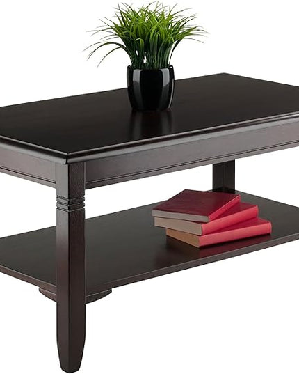 Winsome Nolan 18.03-inch x 37-inch x 21.02-inch Composite Wood Coffee Table, Cappuccino (40237) - LeafyLoom