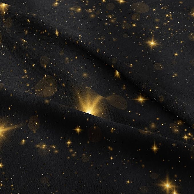 Tailor Shop Glitter Comforter Sets King Size Black and Glod Comforter Sets for Kids Boys Teens Star Glitter Bedding Sets Twinkle Starlight Comforter Sets with 1 Comforter 1 Pillowcases - LeafyLoom
