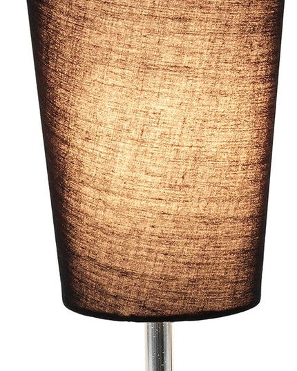 Simple Designs LT2061-BLK Mini Chrome Angled Fabric Shade Table Lamp, Black - LeafyLoom