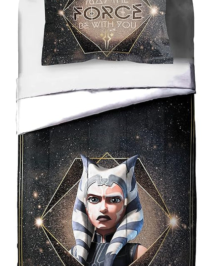 Jay Franco Star Wars The Clone Wars Ahsoka Force Full Comforter & Sham Set - Kids Super Soft Bedding - Fade Resistant Microfiber (Official Star Wars Product) - LeafyLoom