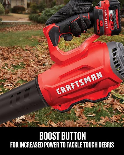 CRAFTSMAN 20V MAX Cordless Leaf Blower, Battery & Charger Included (CMCBL720M1) Red - LeafyLoom