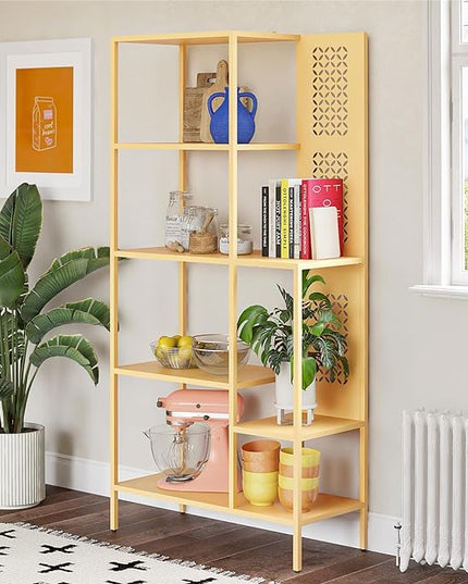 Mr. Kate Annie Metal Bookcase, Sunny Yellow - LeafyLoom