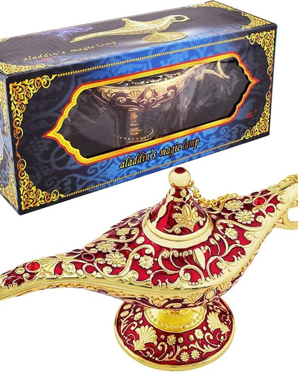 Vintage Legend Aladdin Lamp Magic Genie Wishing Light,Collectable Rare Classic Arabian Costume Props Lamp Tabletop Decor Crafts for Home/Wedding Decoration&Gift for Party/Halloween/Birthday - LeafyLoom