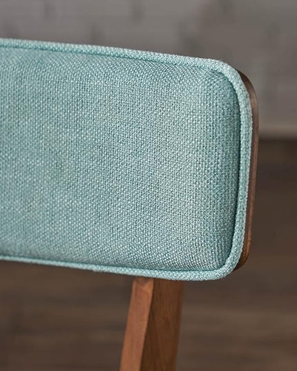 Christopher Knight Home Abrielle Mid-Century Modern Fabric Dining Chairs with Natural Walnut Finished Rubberwood Frame, 2-Pcs Set, Mint / Natural Walnut - LeafyLoom