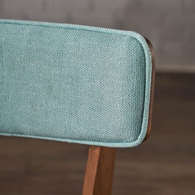 Christopher Knight Home Abrielle Mid-Century Modern Fabric Dining Chairs with Natural Walnut Finished Rubberwood Frame, 2-Pcs Set, Mint / Natural Walnut - LeafyLoom