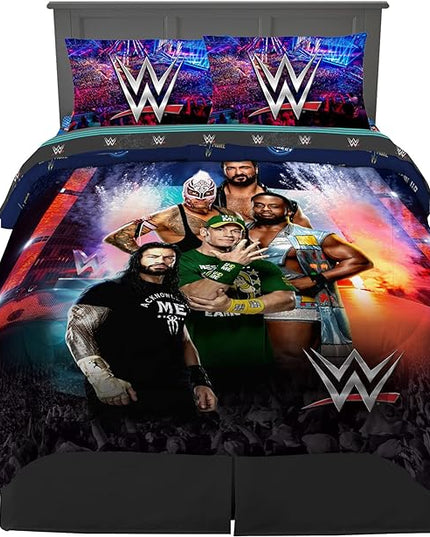 Franco Kids Bedding Super Soft Comforter and Sheet Set, 5 Piece Full Size, WWE - LeafyLoom