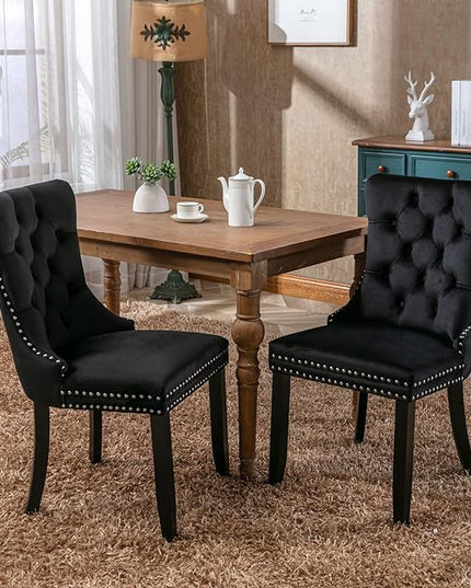 NicBex Haerin-SD-00099-LWJ Dining Chairs, 25.5"x19.7"x37.4", Deep Black - LeafyLoom