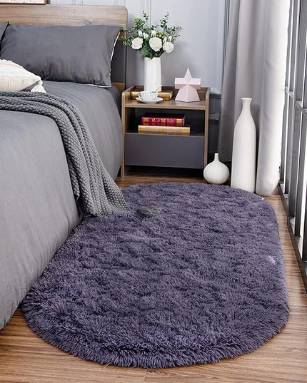 Noahas Ultra Soft Fluffy Bedroom Rugs Kids Room Carpet Modern Shaggy Area Rugs Home Decor 2.6' X 5.3', Taro Purple - LeafyLoom