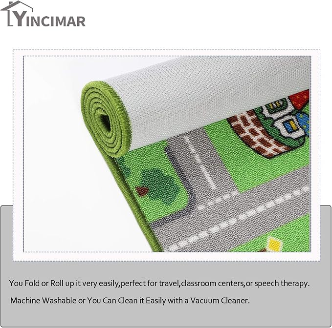 Kids Carpet Playmat Rug,6.6x5.0 ft Extra Large City Life Carpet Learning Exercise Mat Educational Car Rug Play Game Rug for Baby Toddler Boy Bedroom Playroom - LeafyLoom