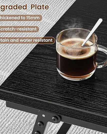 Folding Coffee Table, Leg Latches Portable Sturdy Floor Table Desk for Sitting on The Floor, No Assembly Low Coffee Table for Living Room, Home, Office, Black, 41.34L×21.65W×15.75H - LeafyLoom