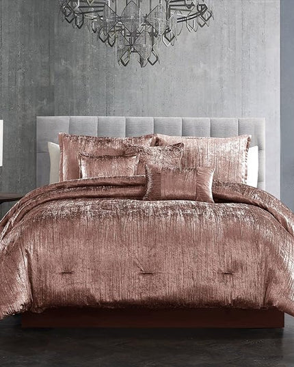 Riverbrook Home Turin Comforter Set, Queen, Blush, 7-Piece Set - LeafyLoom