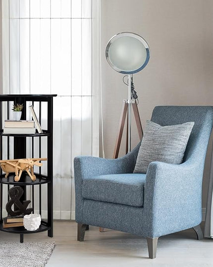 Casual Home 4 tier Corner Folding Bookcase, Black - LeafyLoom