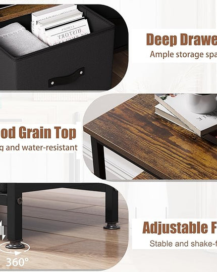 IDEALHOUSE Dresser TV Stand 50 Inch Entertainment Center with Storage TV Stand for Bedroom Small TV Stand Dresser with Drawers and Shelves, TV & Media Console Table Furniture for Living Room, Brown - LeafyLoom