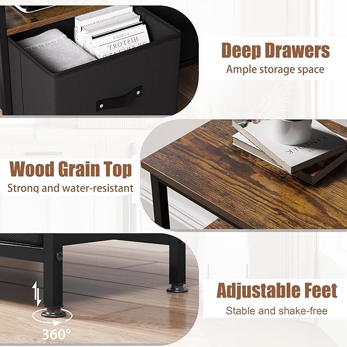 IDEALHOUSE Dresser TV Stand 50 Inch Entertainment Center with Storage TV Stand for Bedroom Small TV Stand Dresser with Drawers and Shelves, TV & Media Console Table Furniture for Living Room, Brown - LeafyLoom