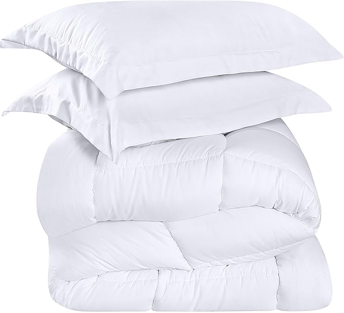 Utopia Bedding Queen Size Comforter Set with 2 Pillow Shams, Bedding Comforter Sets, Down Alternative White Comforter, Soft and Comfortable, Machine Washable (Pack of 4) - LeafyLoom
