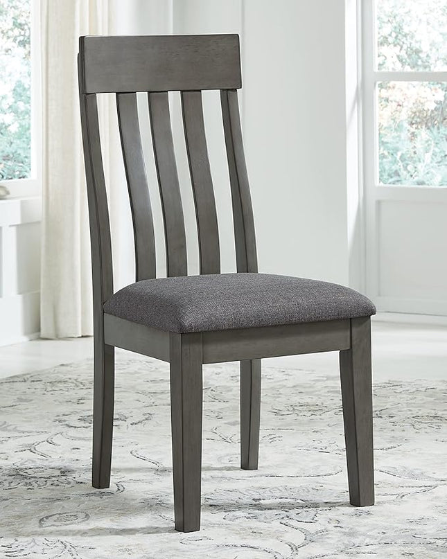 Signature Design by Ashley Hallanden Modern Slat Back 18.63" Dining Room Chair, Set of 2, Gray - LeafyLoom