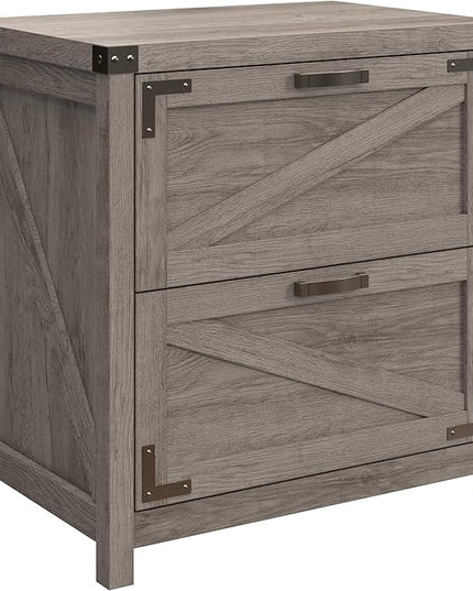 kathy ireland Home by Bush 2-Drawer Lateral File Cabinet, Letter/Legal, Restored Gray, 29-Inch (CGF129RTG-03) - LeafyLoom