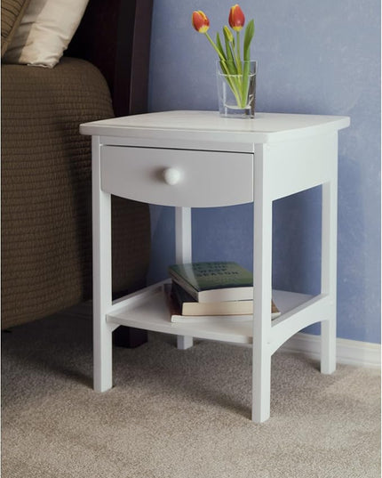 Winsome Basics Solid Wood End Table Nightstand - LeafyLoom