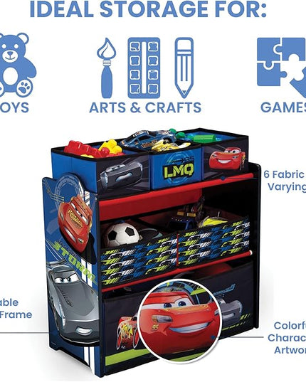Delta Children Multi-Bin Toy Organizer, Disney/Pixar Cars - LeafyLoom