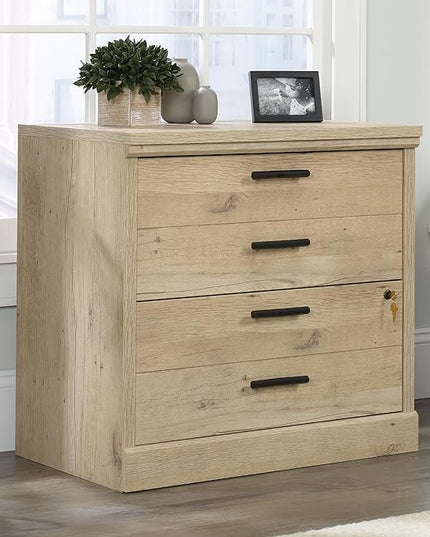 Sauder Aspen Post Lateral File, L: 31.26" x W: 19.45" x H: 29.72", Prime Oak Finish - LeafyLoom
