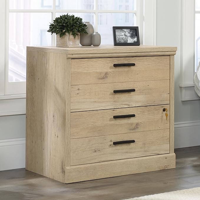 Sauder Aspen Post Lateral File, L: 31.26" x W: 19.45" x H: 29.72", Prime Oak Finish - LeafyLoom