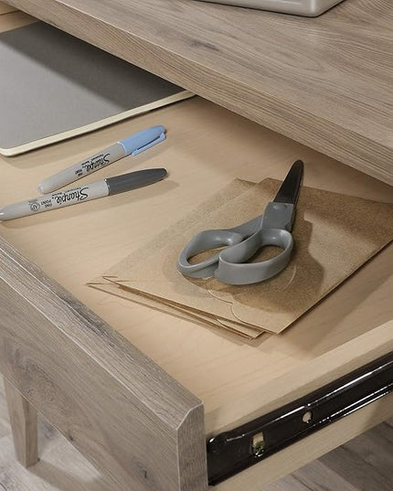 Sauder Summit Station Desk, L: 52.09" x W: 19.29" x H: 29.02", Laurel Oak finish - LeafyLoom