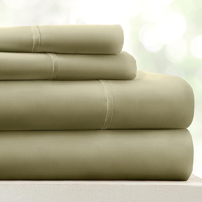 Linen Market Bed Sheets for Queen Size Bed (Sage) - Sleep Better Than Ever with These Soft and Cooling Queen Sheets - Deep Pocket Fits 16" Thick Beds - 4 Piece Queen Sheet Set - LeafyLoom