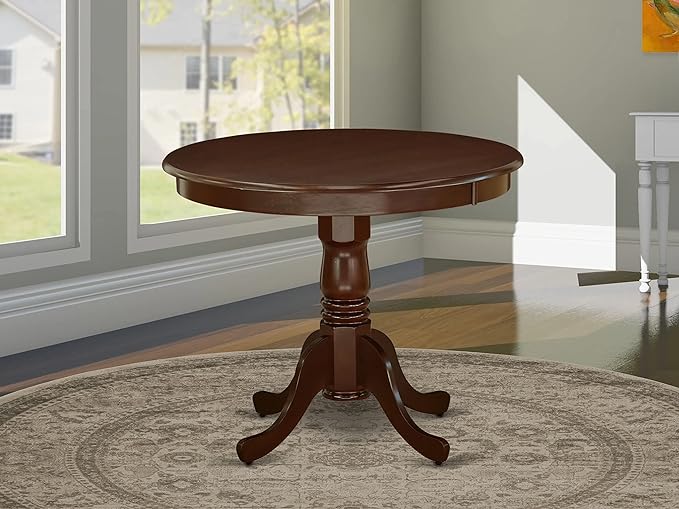 East West Furniture Kitchen Table, 36x36 Inch, ANT-MAH-TP - LeafyLoom