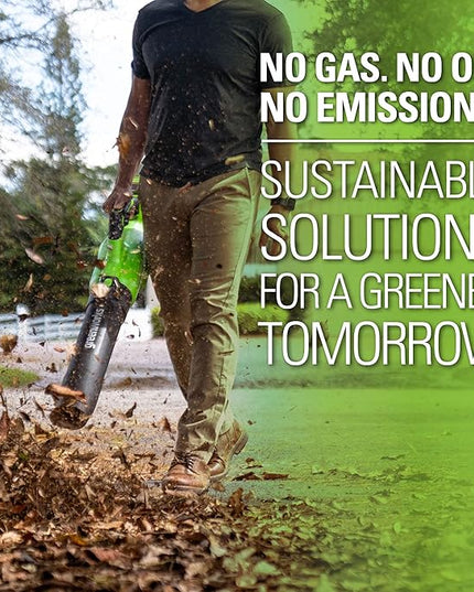 Greenworks 40V (120 MPH / 500 CFM / 75+ Compatible Tools) Cordless Axial Leaf Blower, 2.5Ah Battery and Charger Included - LeafyLoom