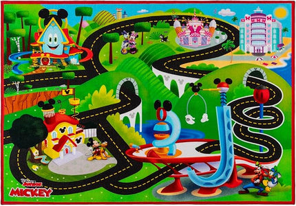 Gertmenian Disney Mickey Mouse Funhouse Road Play Area Rug for Children | Kids Home Decor for Girls & Boys | 4x6 Large, Multi, 27059 - LeafyLoom