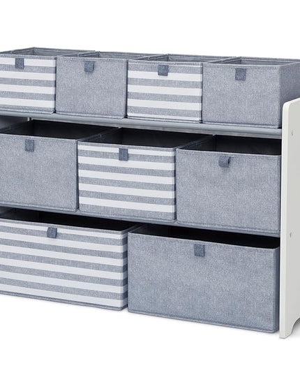 GAP GapKids Deluxe Toy Organizer - Greenguard Gold Certified, Grey/White - LeafyLoom