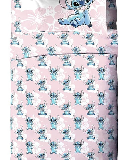 Disney Lilo & Stitch Full Comforter Set - 7 Piece Bedding includes Sheet Set & Pillow Covers - Super Soft Kids Floral Bedding - LeafyLoom