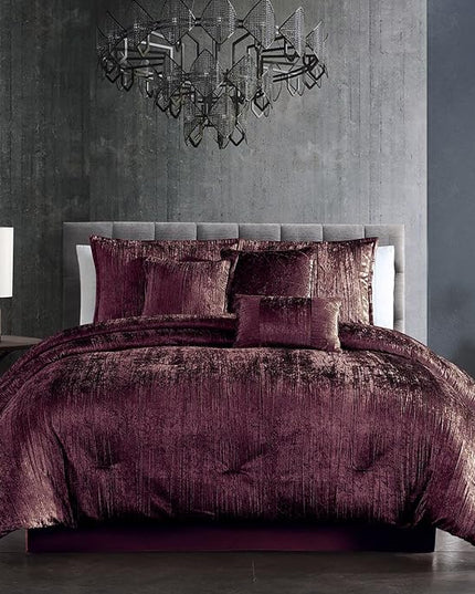 Riverbrook Home Turin Comforter Set, King, Plum, 7-Piece Set - LeafyLoom
