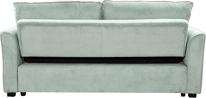 3 in 1 Oversized Convertible Loveseat Sleeper Sofa Bed,Soft Corduroy Upholstered Queen Love Seats Sofabed W/Pull Out Sleep Couch,Comfortable Cushions and Padded Armrests for Living Room - LeafyLoom