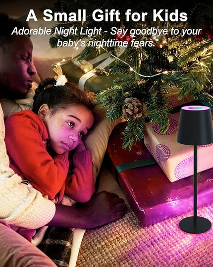 ORALUCE RGB Cordless Table Lamp Rechargeable, LED Battery Operated Desk Lamp with Type-C Charging Port, Multiple Colour Stepless Dimming Touch Lamp for Outdoor Party/Coffee Shop/Camping/Bars, 1 Pack - LeafyLoom