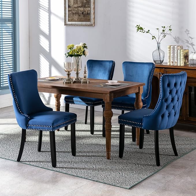 NicBex Haerin-SD-00118-LWJ Dining Chairs, 27.4"x20.4"x37.4", Blue - LeafyLoom