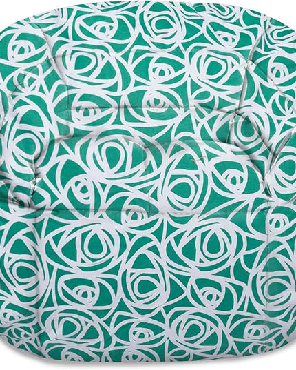Posh Creations Structured Comfy Bean Bag Chair for Gaming, Reading, and Watching TV, Sonoma Lounge, Canvas - Roses Mint - LeafyLoom