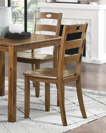NicBex Dining Table Set for 4 Kitchen Table Set 5Pc Dining Set Table and 4 Side Chairs Set for Breakfast Nook and Small Space, Wooden Kitchen Dining Furniture, Transitional Style, Walnut - LeafyLoom