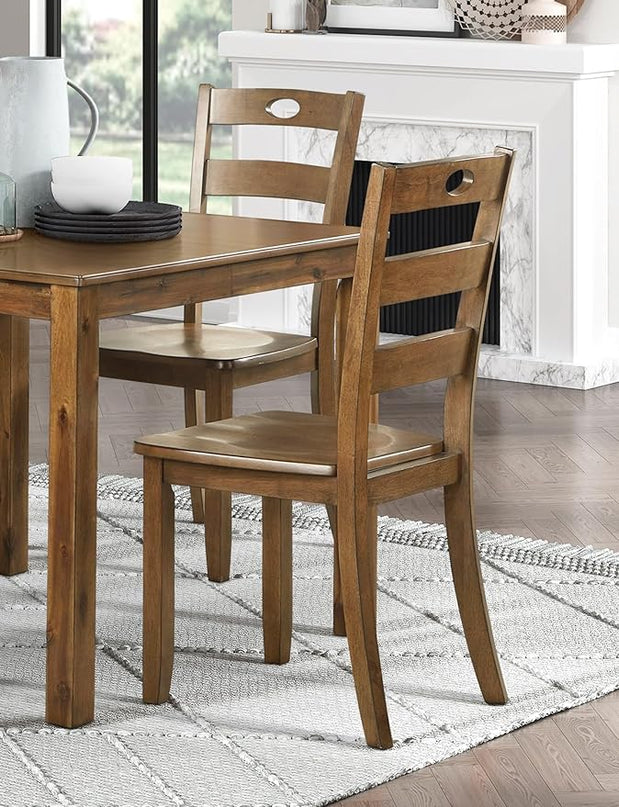 NicBex Dining Table Set for 4 Kitchen Table Set 5Pc Dining Set Table and 4 Side Chairs Set for Breakfast Nook and Small Space, Wooden Kitchen Dining Furniture, Transitional Style, Walnut - LeafyLoom