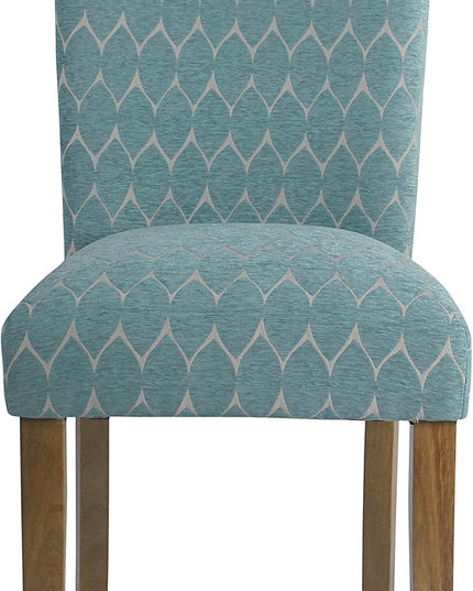 HomePop Parsons Classic Upholstered Accent Dining Chair, Teal (Set of 2) - LeafyLoom