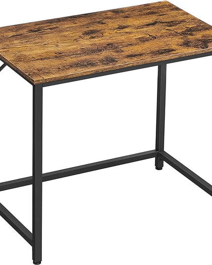 VASAGLE Computer Desk, Gaming Desk, Home Office Desk, for Small Spaces, 19.7 x 31.5 x 29.5 Inches, Industrial Style, Metal Frame, Rustic Brown and Black ULWD038B01 - LeafyLoom