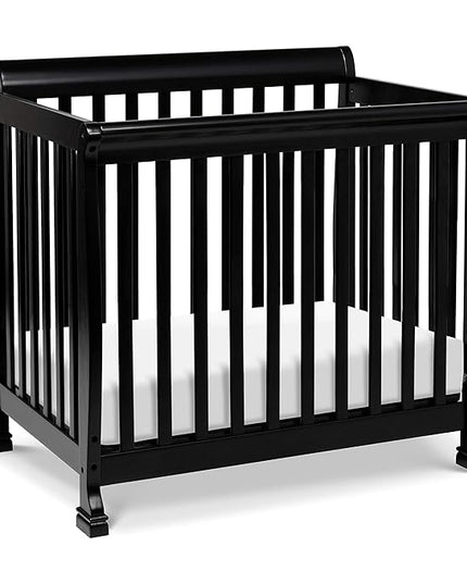 DaVinci Kalani 4-in-1 Convertible Mini Crib in Ebony | Greenguard Gold Certified - LeafyLoom