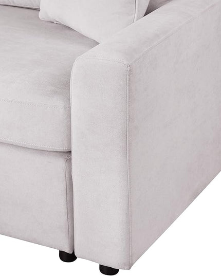 Extra Wide Deep Seat Convertible Sleeper Sectional Sofa Pull Out Couch Bed , L Shaped Upholstered Reversible Corner Lounge Sofabed , 2 IN 1 Pullout Sofa&Couches with Thicked Cushions for Living Room - LeafyLoom