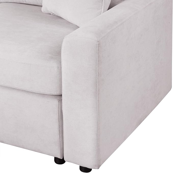 Extra Wide Deep Seat Convertible Sleeper Sectional Sofa Pull Out Couch Bed , L Shaped Upholstered Reversible Corner Lounge Sofabed , 2 IN 1 Pullout Sofa&Couches with Thicked Cushions for Living Room - LeafyLoom