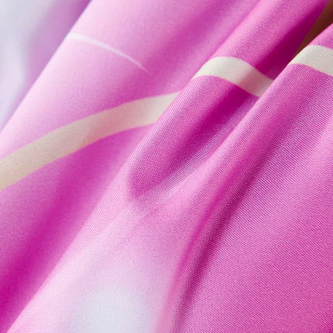 URBONUR 6Pcs Mermaid Comforter Set for Girls Full Size Bed in a Bag Pink Purple Blue Sparkle Glitter Bedding Set Soft All Season Comforter with Sheet Set - LeafyLoom